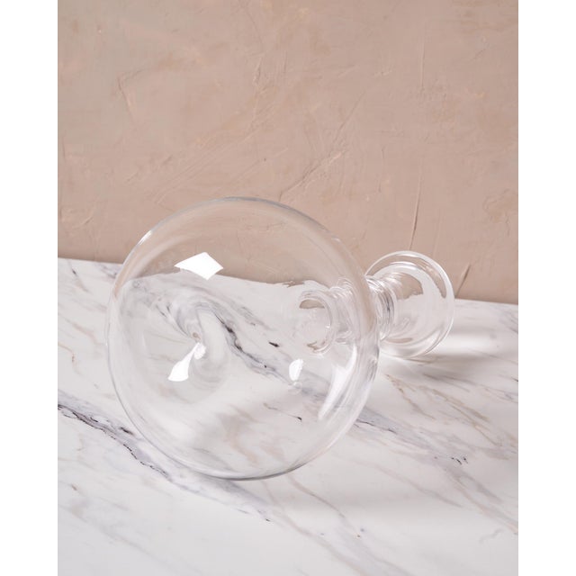 Transparent Handblown Round Bottom Glass Decanter by Pienza in Clear Glass For Sale - Image 8 of 9