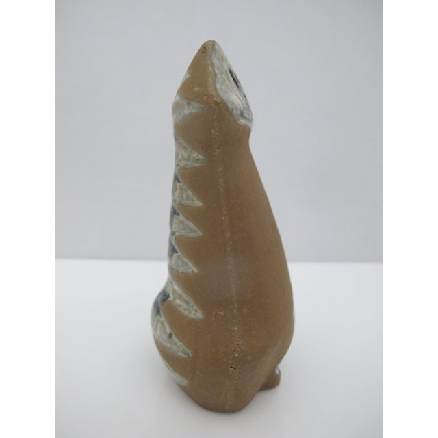 Ceramic Lisa Larson Gustavsberg Sweden Lilla Zoo Series Sitting Cat Pottery Figurine For Sale - Image 7 of 9