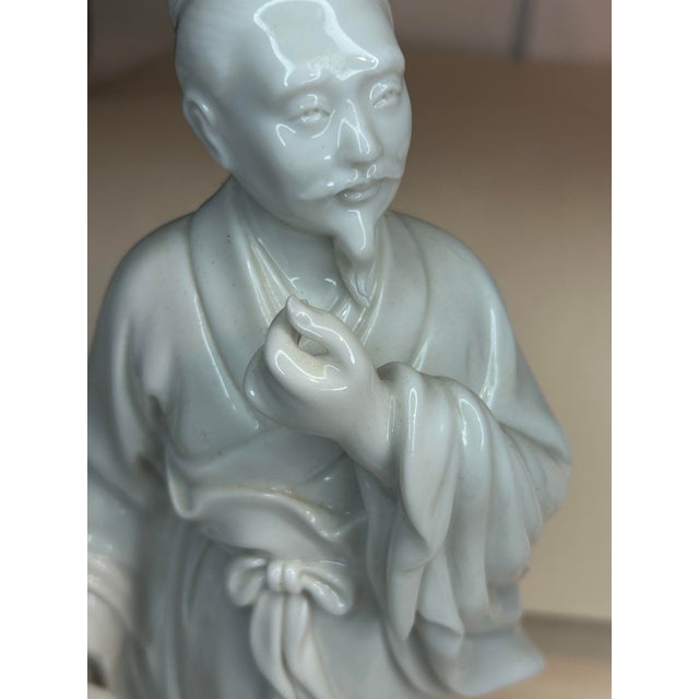 Vintage Chinese Blanc De Chine Dehua Porcelain Statue of “The Wise Man” Chairish