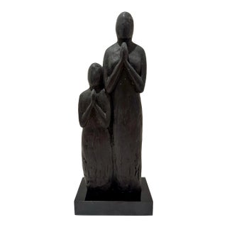 1960s Larry Mohr Bronze Praying Women Sculpture Signed From Artist Estate For Sale
