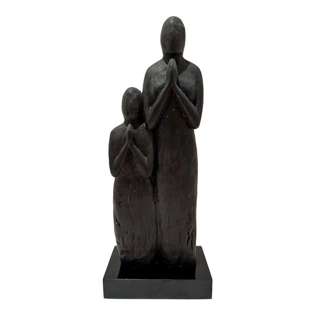 1960s Larry Mohr Bronze Praying Women Sculpture Signed From Artist Estate For Sale