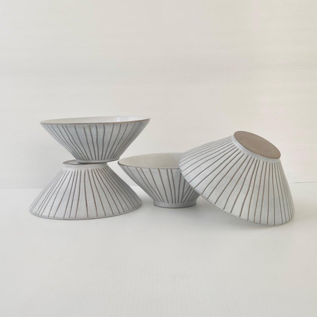 Vintage Ceramic Bowls by Jacques Innocenti Rivier, 1950, Set of 4 For Sale - Image 4 of 12