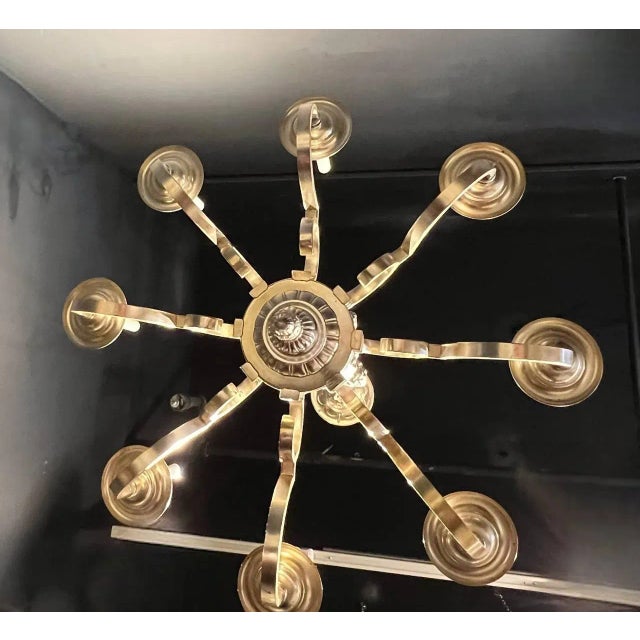 Edward F. Caldwell & Co. 1900s Caldwell Silver Plated Chandelier For Sale - Image 4 of 9