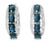 14K White Gold Sapphire & Diamond Huggie Earrings Elegant 14K white gold huggie earrings featuring 8 natural oval...