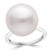 Art Deco 15.5MM Round White South Sea Pearl & Diamond Ring in Platinum by Valentin Magro For Sale - Image 3 of 18
