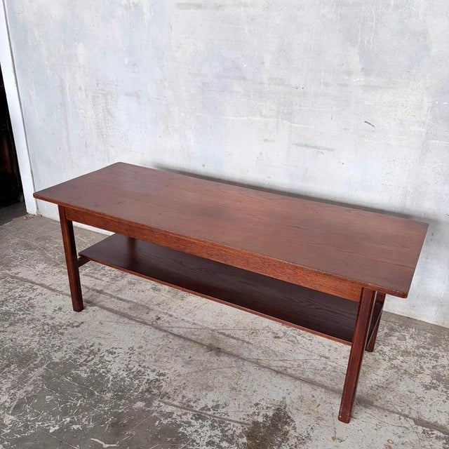 Mid-Century Teak Coffee Table with Undershelf Storage For Sale - Image 4 of 10