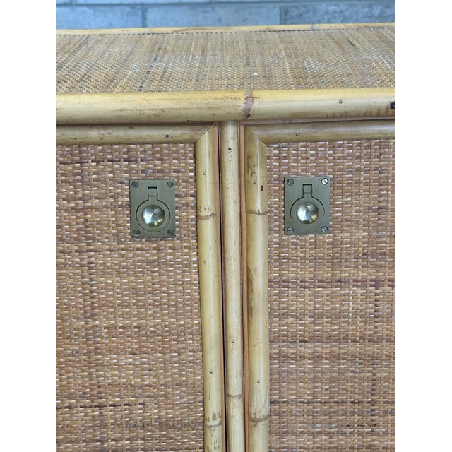1970s Two Door Sideboard Cabinet in Bamboo and Cane by Del Vera, Italy For Sale In Philadelphia - Image 6 of 12