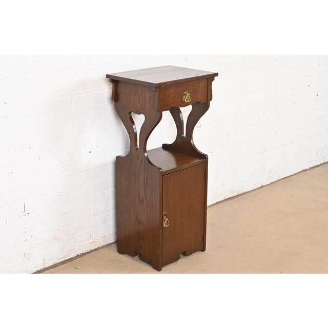 Stickley Brothers Style Antique Mission Oak Arts & Crafts Cellarette or Smoker Stand, Circa 1910 For Sale - Image 12 of 12