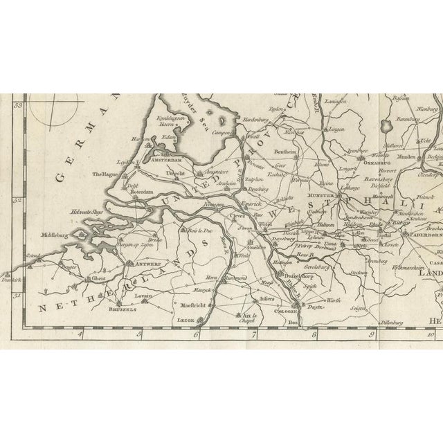 Antique Military Map of Westphalia, Germany, 1763 For Sale - Image 4 of 10