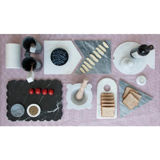 Grey Bardiglio Marble Utensil Holder For Sale - Image 9 of 11