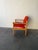 Mid 20th Century Vintage Danish Oak Lounge Chair by Skive Møbelfabrik – Mid-Century Modern Armchair, Red Upholstery For Sale - Image 5 of 9