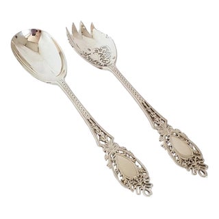 Antique George V Sterling Silver Serving Set by Josiah Williams & Co, 1930, Set of 2 For Sale