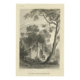 Hermann Meyer, Washington's Tomb at Mount Vernon, 1850, Engraving For Sale
