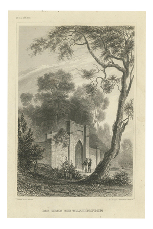 Hermann Meyer, Washington's Tomb at Mount Vernon, 1850, Engraving