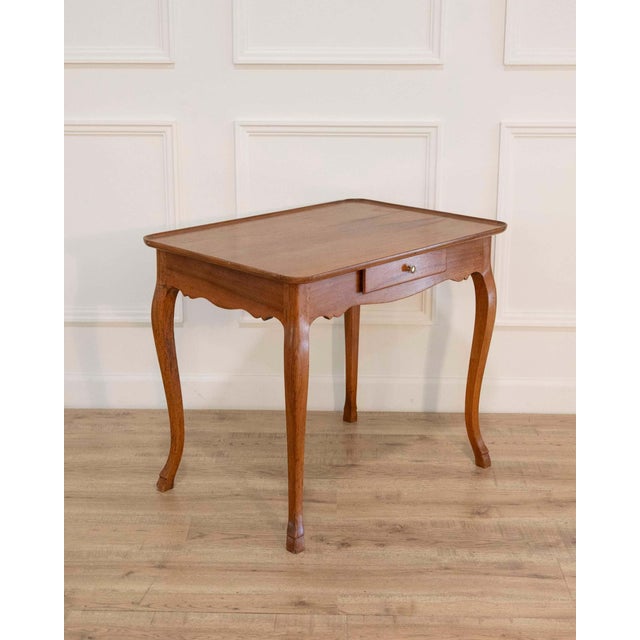 Brown French Walnut Cabaret Table with Frieze Drawer, Late 18th Century For Sale - Image 8 of 9