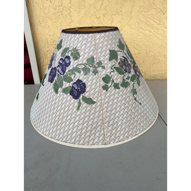 Shabby Chic Vintage Purple Floral Lamp Shade For Sale - Image 3 of 8