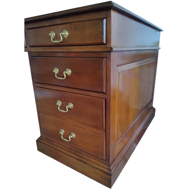 Vintage Solid Cherry Double Pedestal Executive Desk by Stickley For Sale - Image 12 of 14