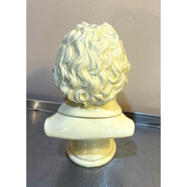 1970s Arnels Cream Ceramic Beethoven Bust For Sale - Image 5 of 6