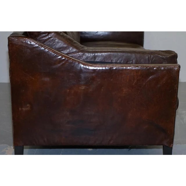 Vintage Brown Leather Sofa For Sale - Image 18 of 18