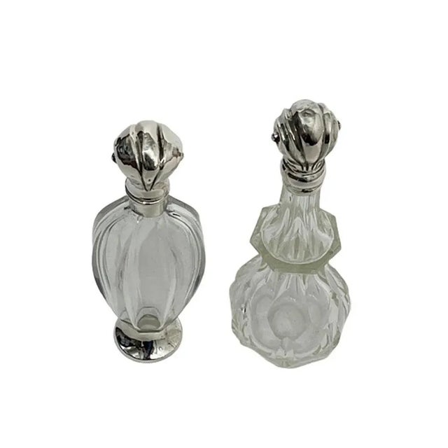 Dutch 19th century silver and crystal scent or perfume bottles Dutch silver scent perfume bottles, early 19th century with...