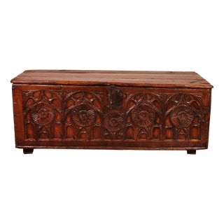 Gothic Oak Chest, Northern France For Sale