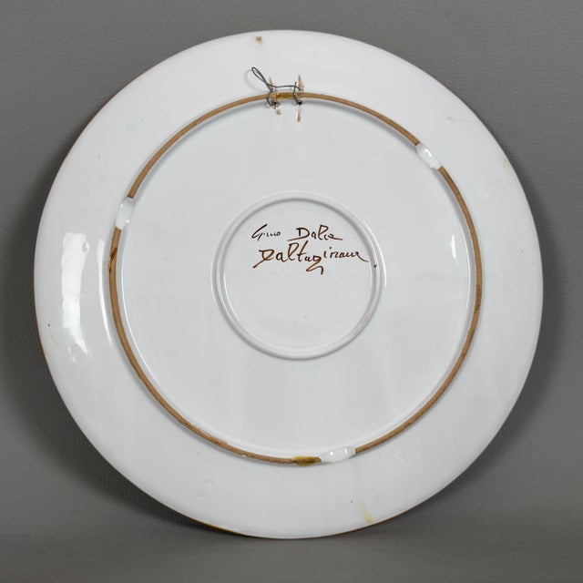 Painted Ceramic Majolica Wall Plate from Giro Dolce Caltagirone, 1960s For Sale - Image 6 of 11