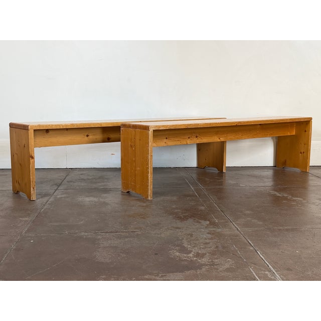 Vintage 1970’s Charlotte Perriand Pine Bench For Sale - Image 4 of 16