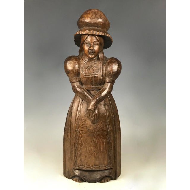 Carved wood woman paper mache mold/sculpture. Made of wood. Very good and excellent condition.