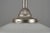 Mid 20th Century Schoolhouse White Milk Glass Steel Chain Pendant Light For Sale - Image 4 of 9