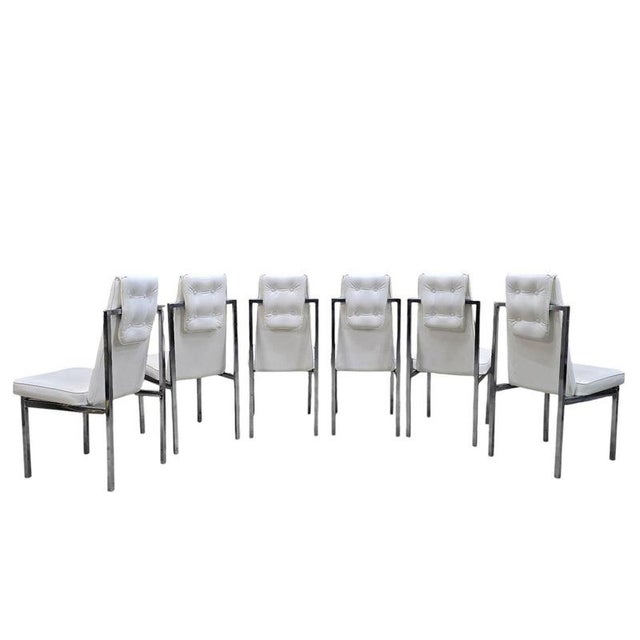 Mid 20th Century Mid-Century Modern Cal-Style Furniture Mfg. Chrome High Back Dining Chairs – Set of 6 For Sale - Image 5 of 12