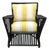Vintage Stick Rattan Lounge Chair in Ralph Lauren Cabana Stripe For Sale