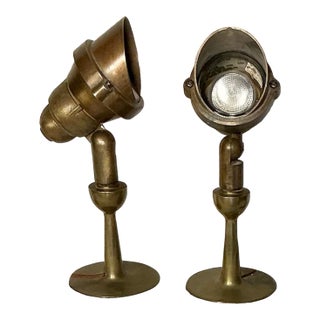 Vintage Kim Lighting Brass Scarab Table Top Accent/Uplight Lights, Circa 1960s - 1970s For Sale