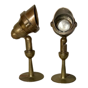Vintage Kim Lighting Brass Scarab Table Top Accent/Uplight Lights, Circa 1960s - 1970s