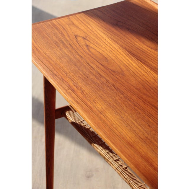 Vintage Danish Coffee Table in Teak and Rattan, 1960s For Sale - Image 10 of 18