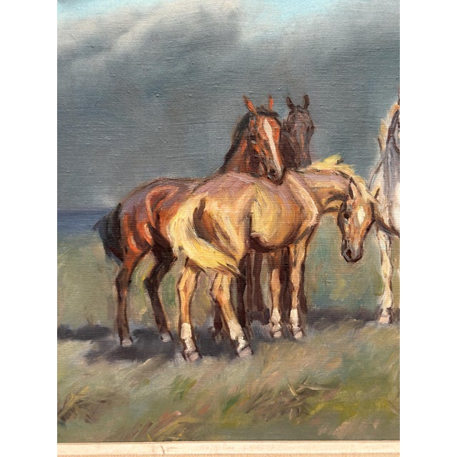 Swedish Artist, Horses, 1960s, Oil on Canvas, Framed For Sale - Image 5 of 13