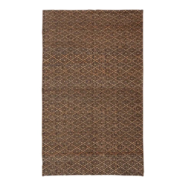 Gold Black Jute Boho Hand Woven High Nordic Scandinavian 4x6 For Sale