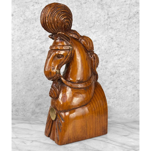 Vintage 17" Traditional Equestrian Show Horse Carved Wood Sculpture For Sale - Image 4 of 8