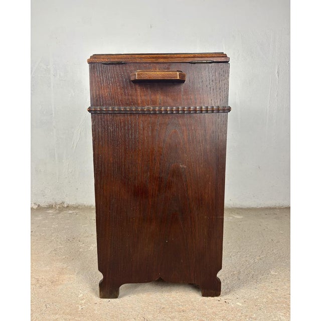 Spanish Oak Sewing Cabinet with Fabric Basket, Early 20th Century For Sale - Image 16 of 18