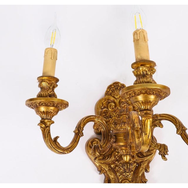 Copper Antique French Gilt Bronze Ormolu Wall Lights, 1890s, Set of 8 For Sale - Image 8 of 15