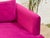 Raspberry Fuschia Velvet Sofa With Ottoman For Sale - Image 4 of 12
