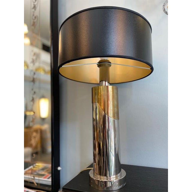 1970s Vintage Table Lamp in Brass and Steel, 1970s For Sale - Image 5 of 10