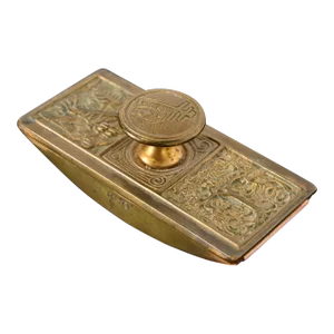 Tiffany Studios New York Bookmark Pattern Bronze Doré Rocker Blotter