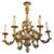 Metal Vintage Italian Gilt Metal 6 Light Chandelier For Sale - Image 7 of 7