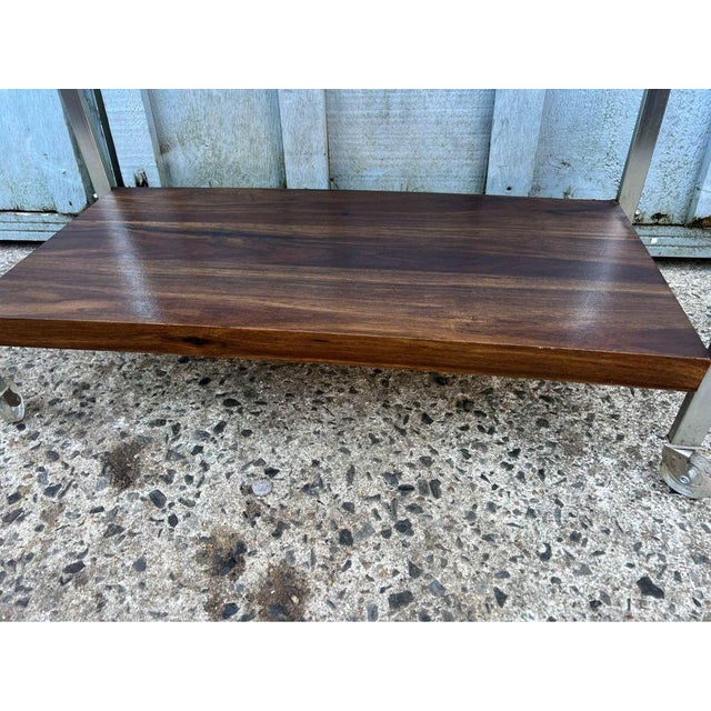 Mid-Century Modern Two-Tier Rolling Utility Cart For Sale - Image 4 of 9