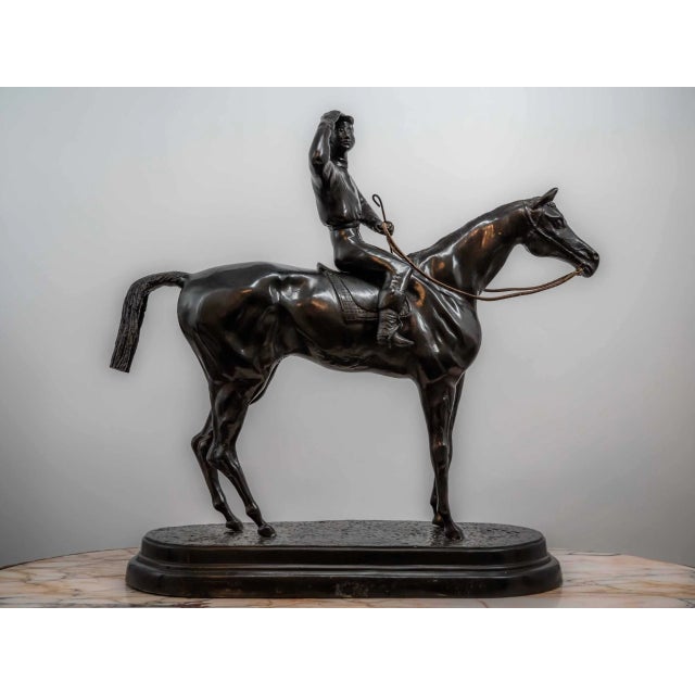 After Valton, Jockey on Horseback, Late 19th Century, Bronze For Sale - Image 9 of 9