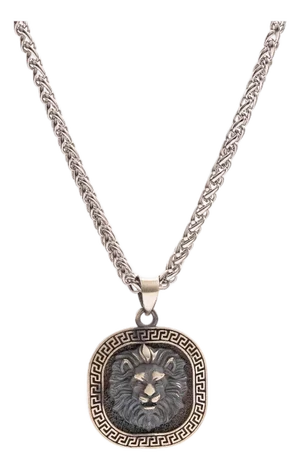 Regal Lion Medallion Men’s Sterling Silver Necklace