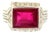 Vintage Art Deco Solid Gold Red Stone Ring, Size 6.75 For Sale