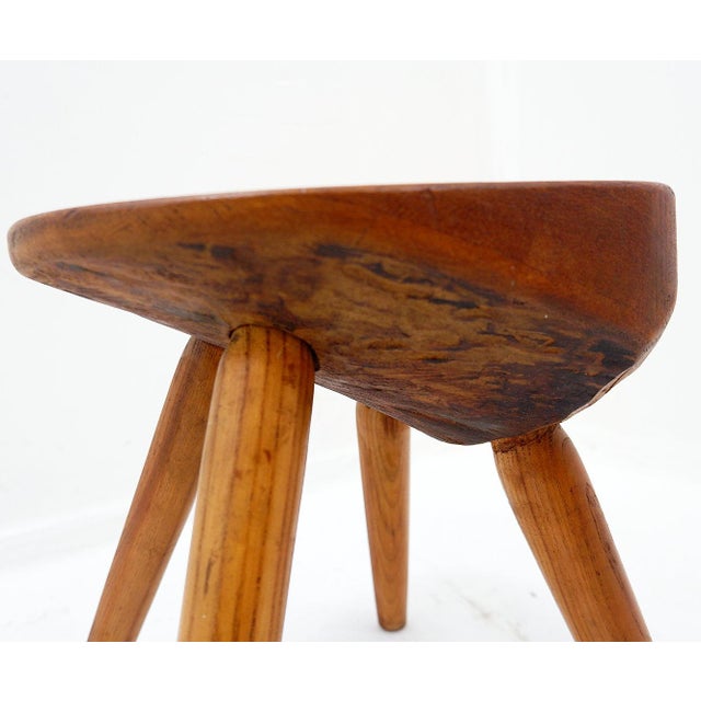 Brown Vintage Stool in Wood, 1960s For Sale - Image 8 of 14