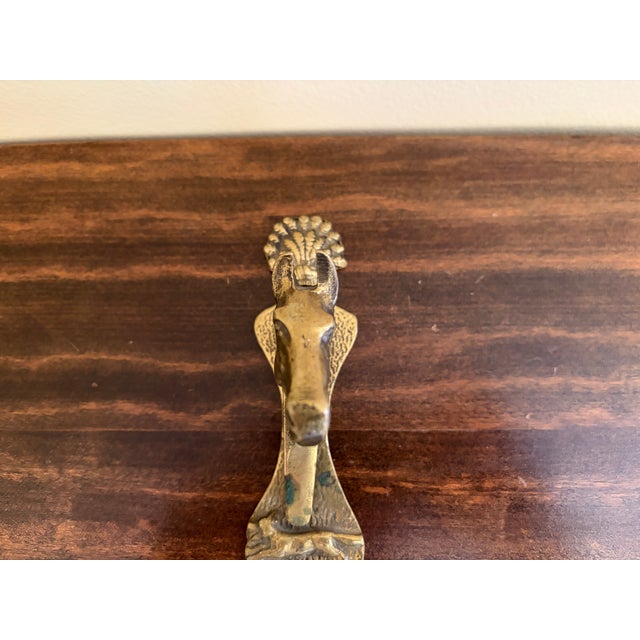 1940s English Cast Brass Equestrian Horse Door Knocker For Sale In South Bend - Image 6 of 13