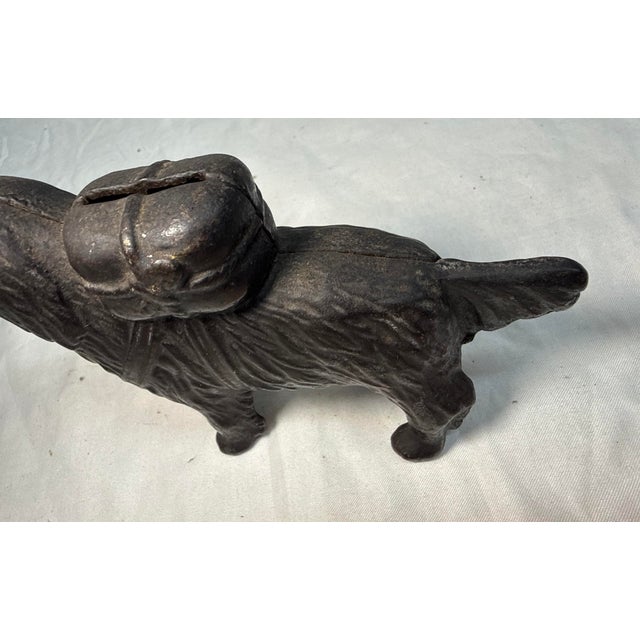 Black Antique Early 1900's Cast Iron St Bernard Dog Pack Still Coin Bank a.c. Williams For Sale - Image 8 of 10